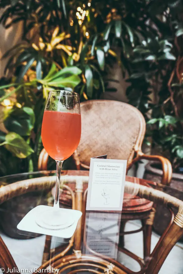 Cocktails in the winter terrace at Rules